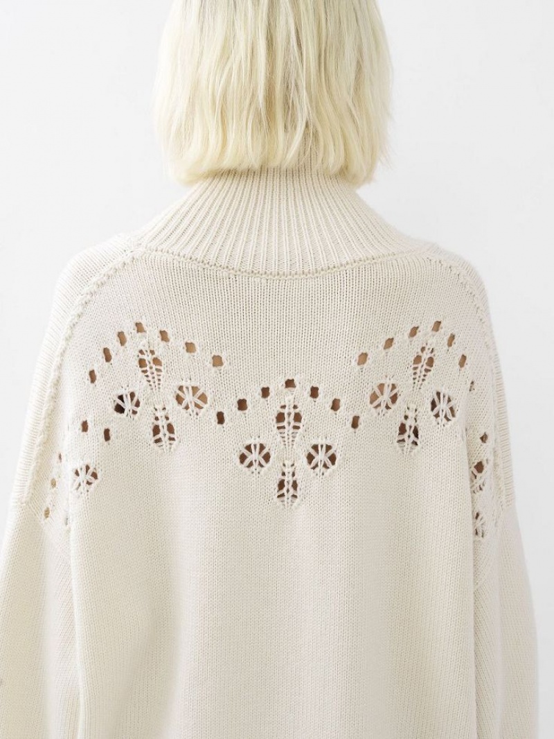 Chloe Generous High-neck Knitwear Iconic Milk | CHE-SR13943