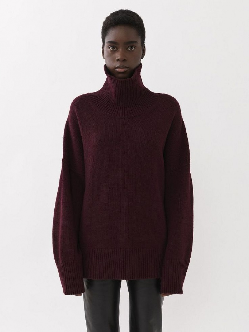 Chloe Generous High-neck Knitwear Obscure Purple | CHE-SR13926