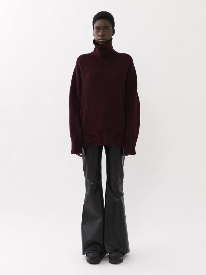 Chloe Generous High-neck Knitwear Obscure Purple | CHE-SR13926