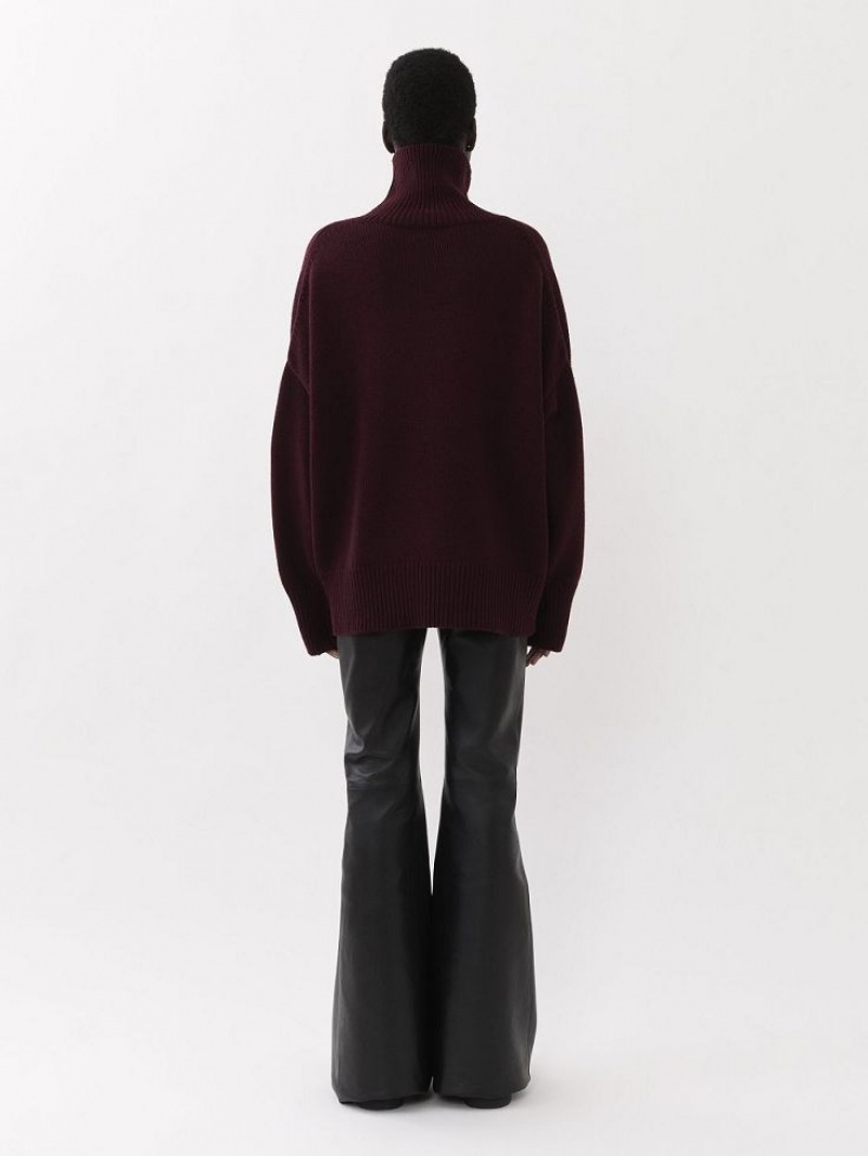 Chloe Generous High-neck Knitwear Obscure Purple | CHE-SR13926