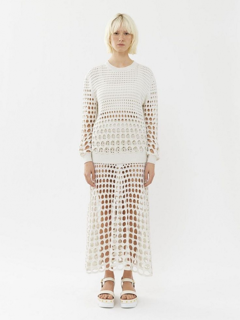 Chloe Generous Knitwear White | CHE-SR13931