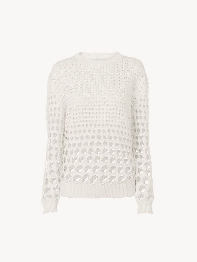 Chloe Generous Knitwear White | CHE-SR13931