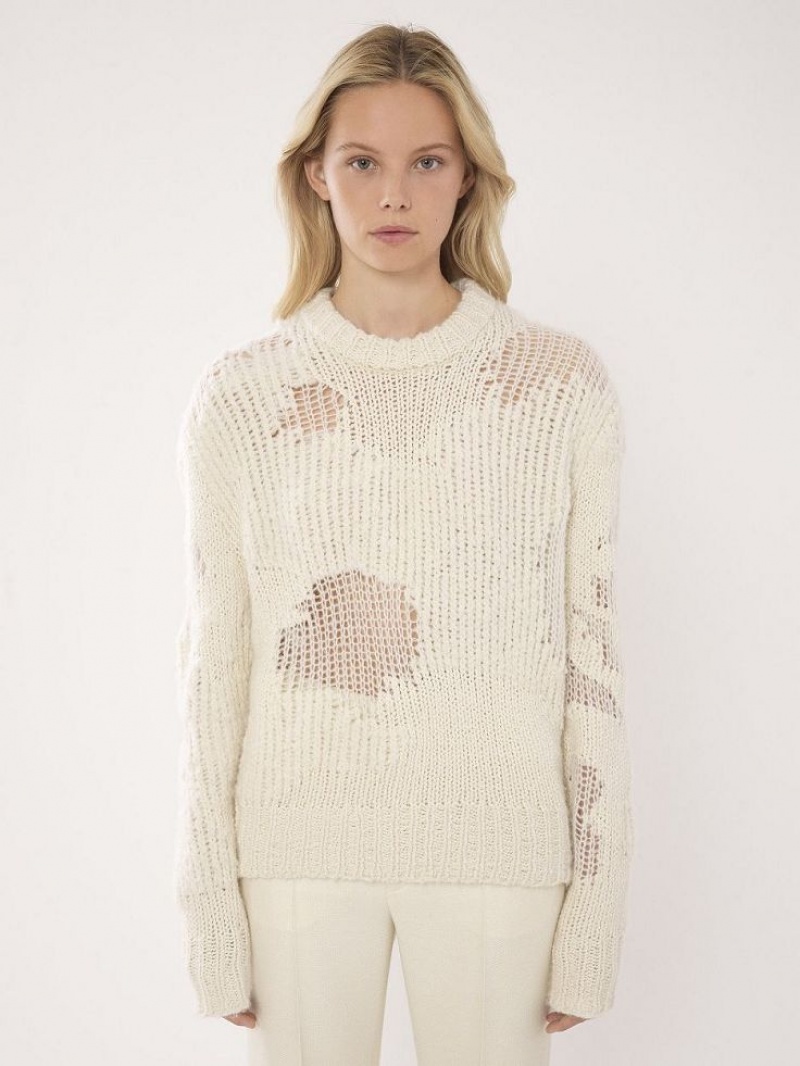 Chloe Generous Mock-neck Knitwear Iconic Milk | CHE-SR13953