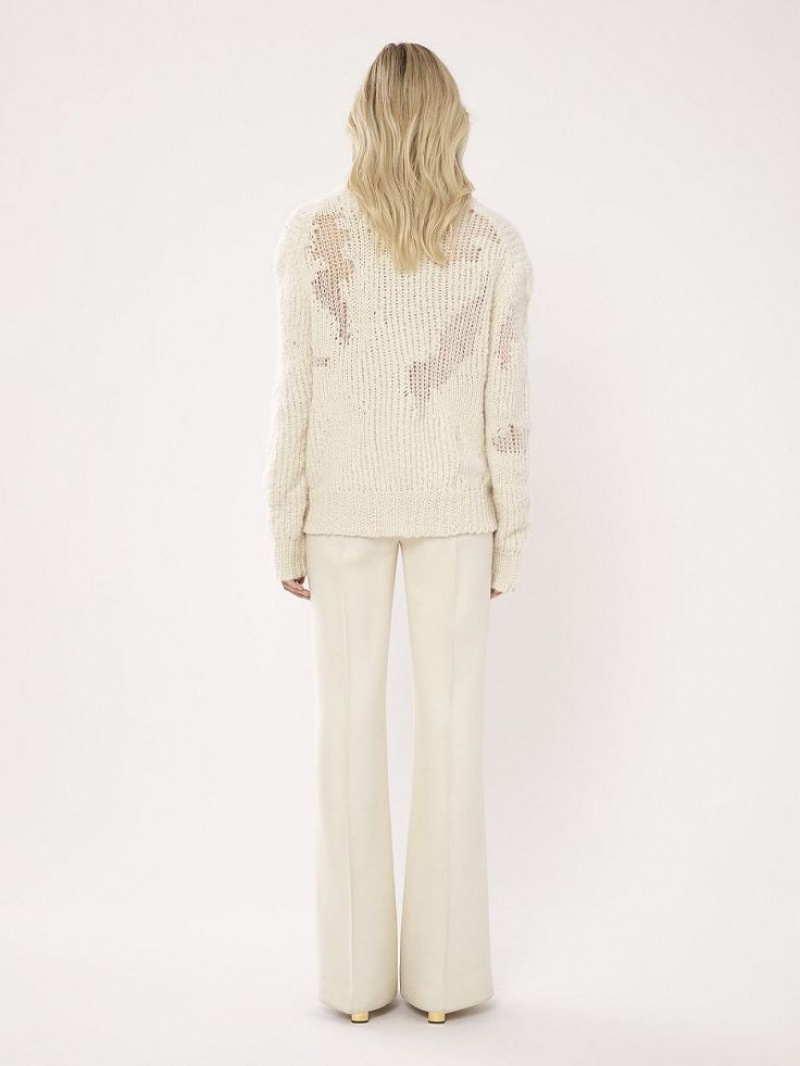 Chloe Generous Mock-neck Knitwear Iconic Milk | CHE-SR13953