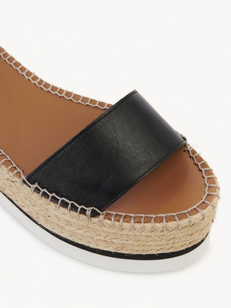 Chloe Glyn Espadrille Sandals Black | CHE-SR14836