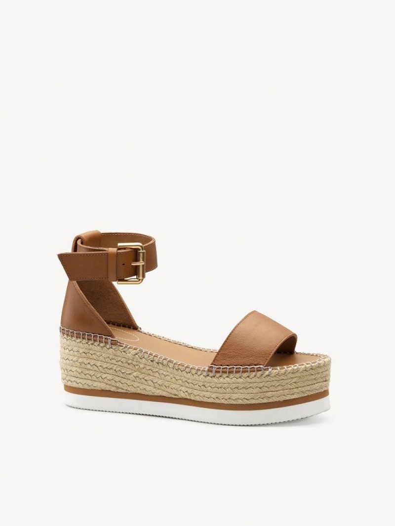 Chloe Glyn Espadrille Sandals Cuoio | CHE-SR14806