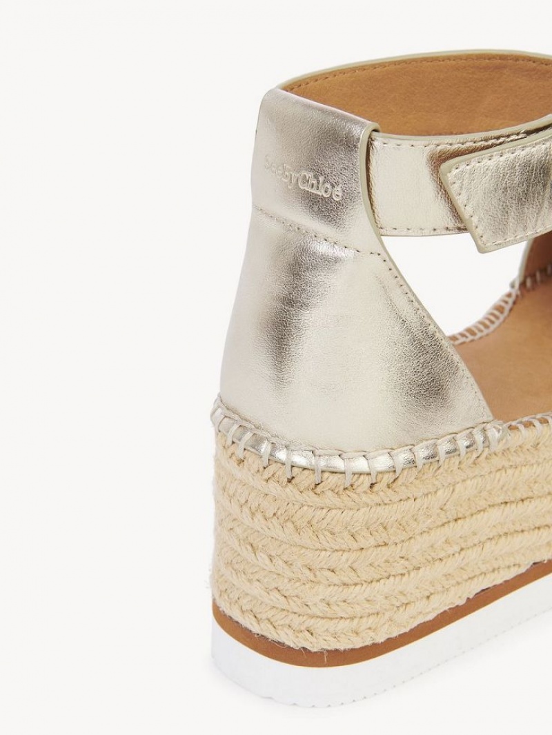 Chloe Glyn Espadrille Wedge PLATINO | CHE-SR14843