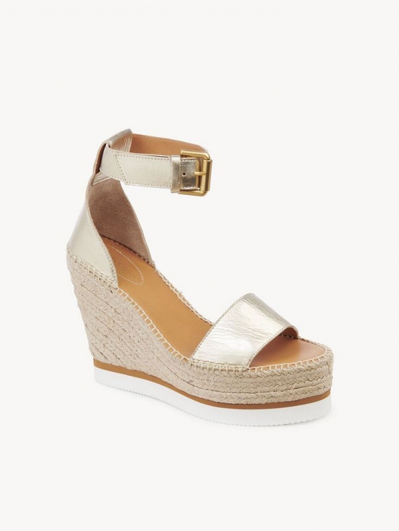 Chloe Glyn Espadrille Wedge PLATINO | CHE-SR14843