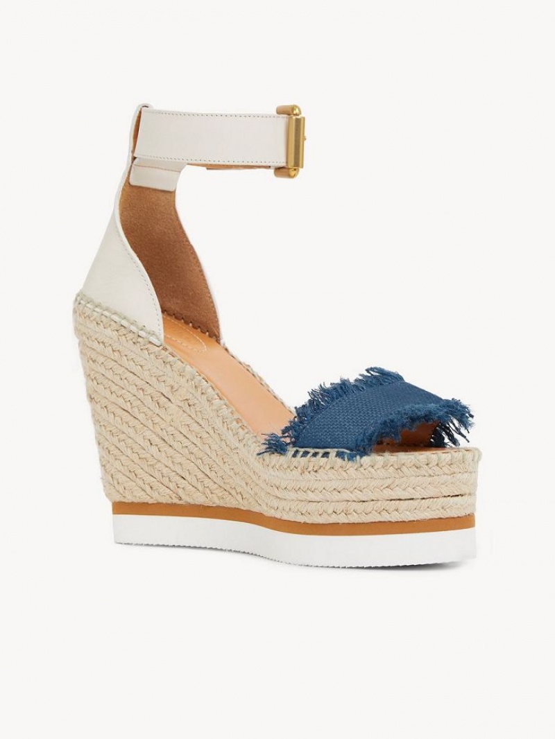 Chloe Glyn Fringed Espadrille Wedge PETROL | CHE-SR14827