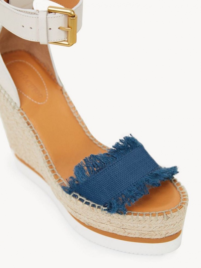 Chloe Glyn Fringed Espadrille Wedge PETROL | CHE-SR14827