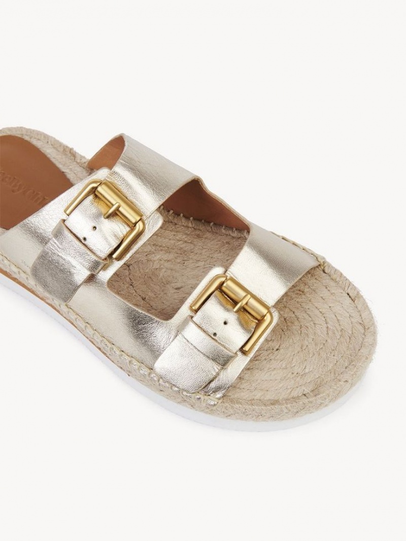 Chloe Glyn Platform Espadrille Sandals PLATINO | CHE-SR14802