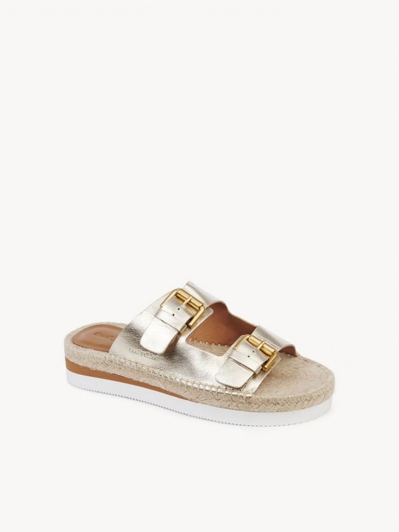 Chloe Glyn Platform Espadrille Sandals PLATINO | CHE-SR14802