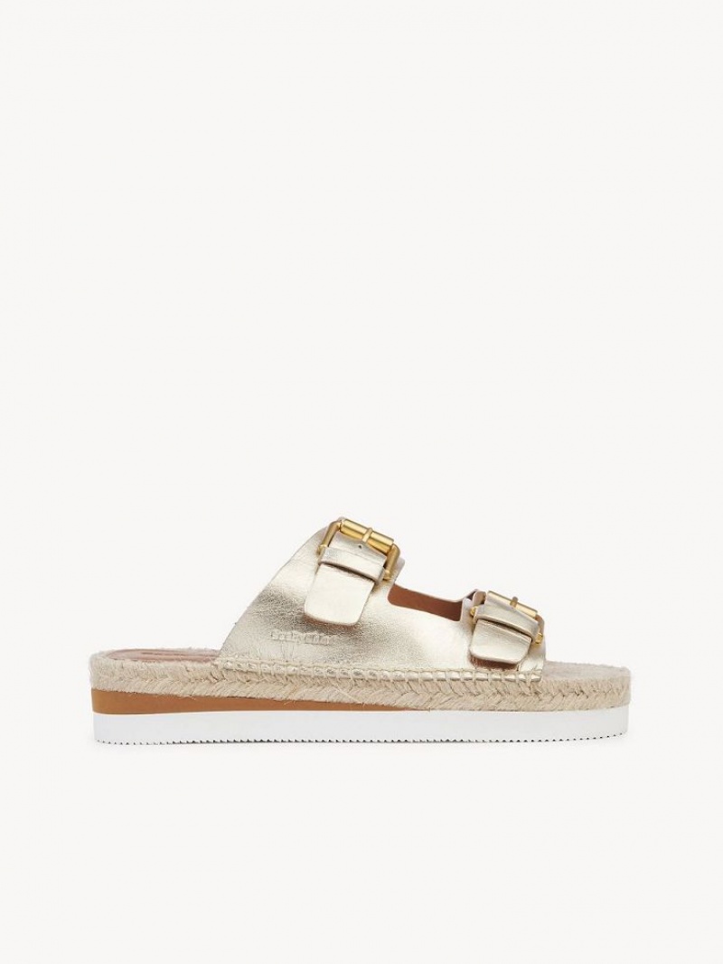 Chloe Glyn Platform Espadrille Sandals PLATINO | CHE-SR14802