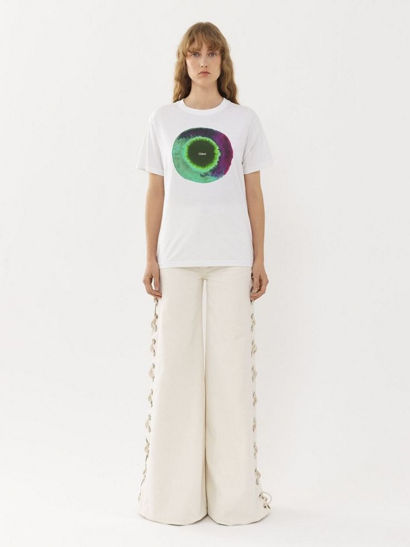 Chloe Graphic Shirts WHITE - GREEN 1 | CHE-SR13867