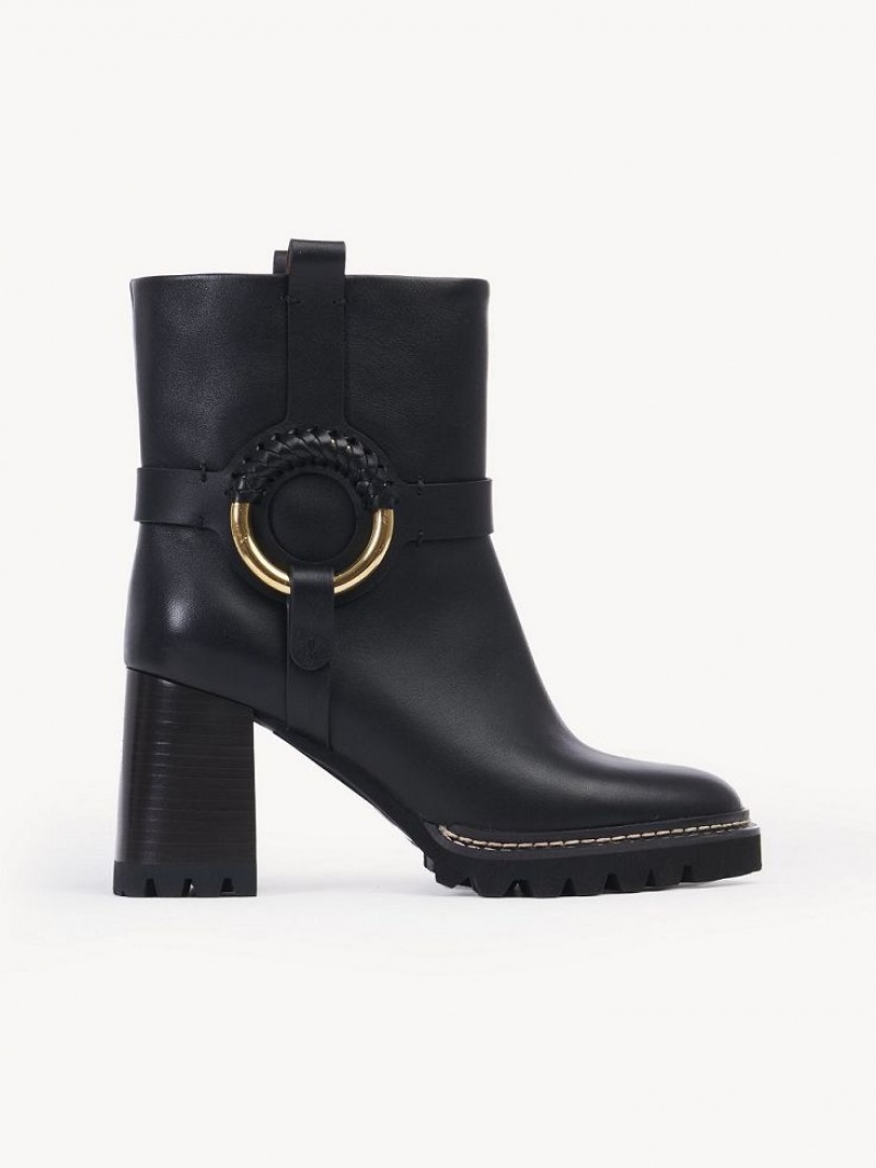 Chloe Hana Ankle Boots Black | CHE-SR14891