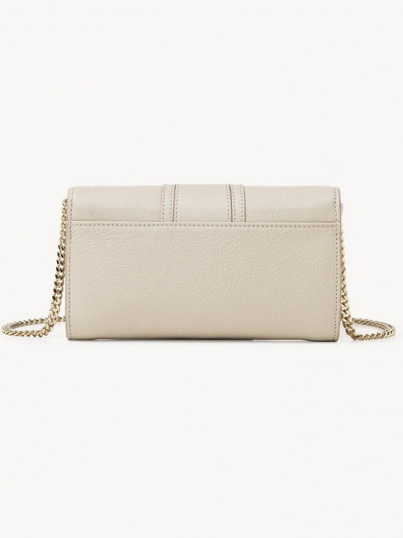 Chloe Hana Chain Long Wallets Cement Beige | CHE-SR14913