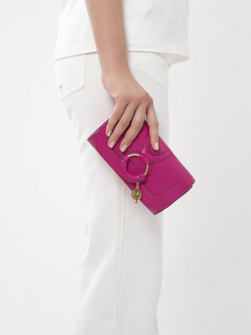 Chloe Hana Chain Long Wallets MAGNETIC PINK | CHE-SR14912