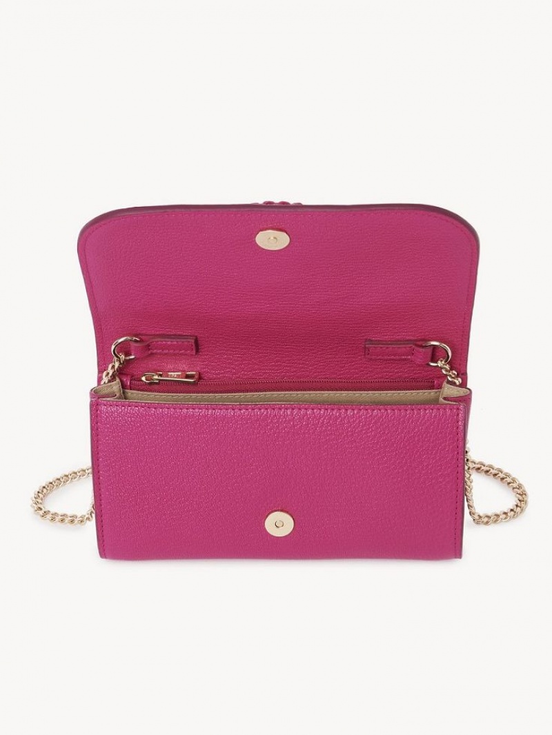 Chloe Hana Chain Long Wallets MAGNETIC PINK | CHE-SR14912