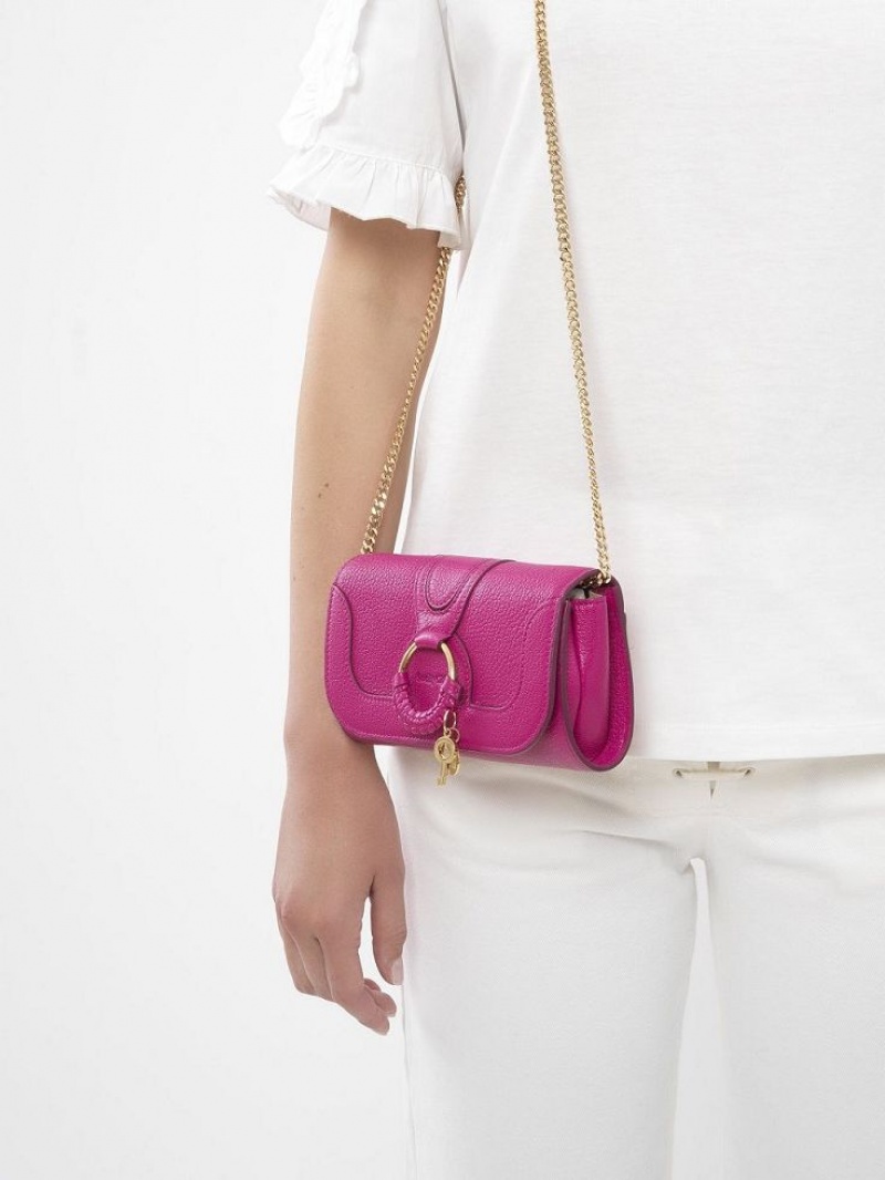 Chloe Hana Chain Long Wallets MAGNETIC PINK | CHE-SR14912