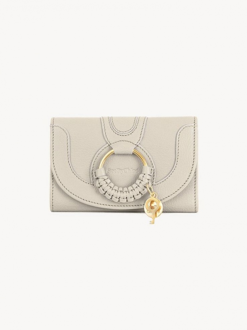 Chloe Hana Compact Wallets Cement Beige | CHE-SR14904