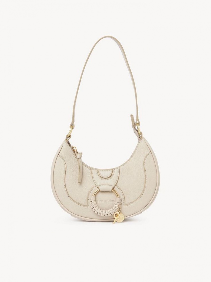 Chloe Hana Half Moon Mini Bags Cement Beige | CHE-SR14765