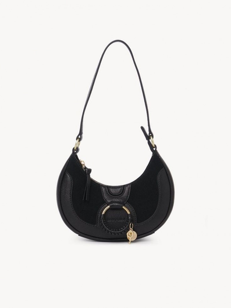 Chloe Hana Half Moon Shoulder Bags Black | CHE-SR14623