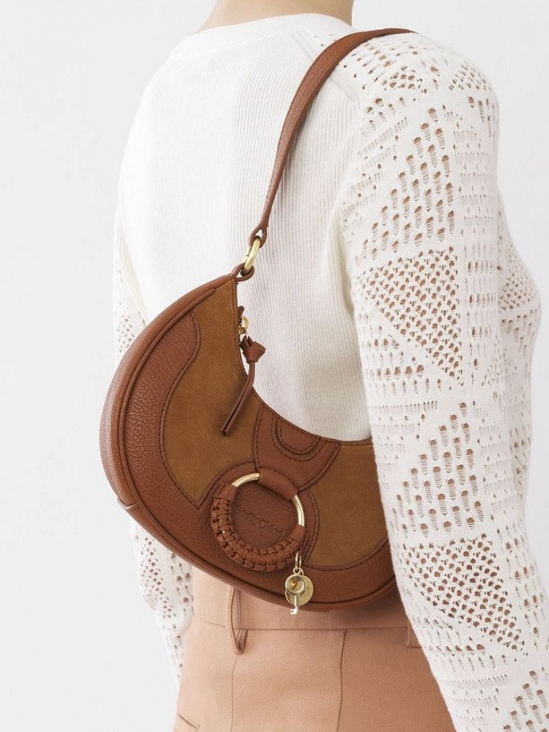 Chloe Hana Half Moon Shoulder Bags CARAMELLO | CHE-SR14659