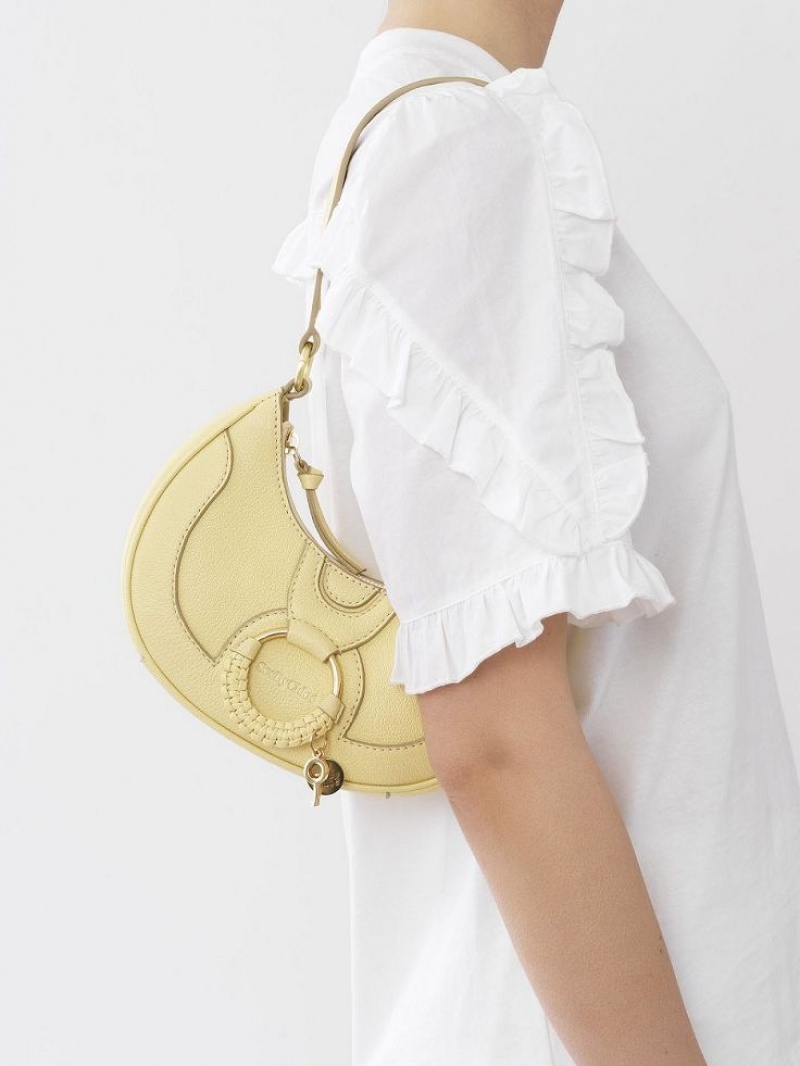 Chloe Hana Half Moon Shoulder Bags PURE YELLOW | CHE-SR14661