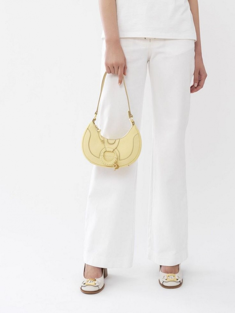 Chloe Hana Half Moon Shoulder Bags PURE YELLOW | CHE-SR14661