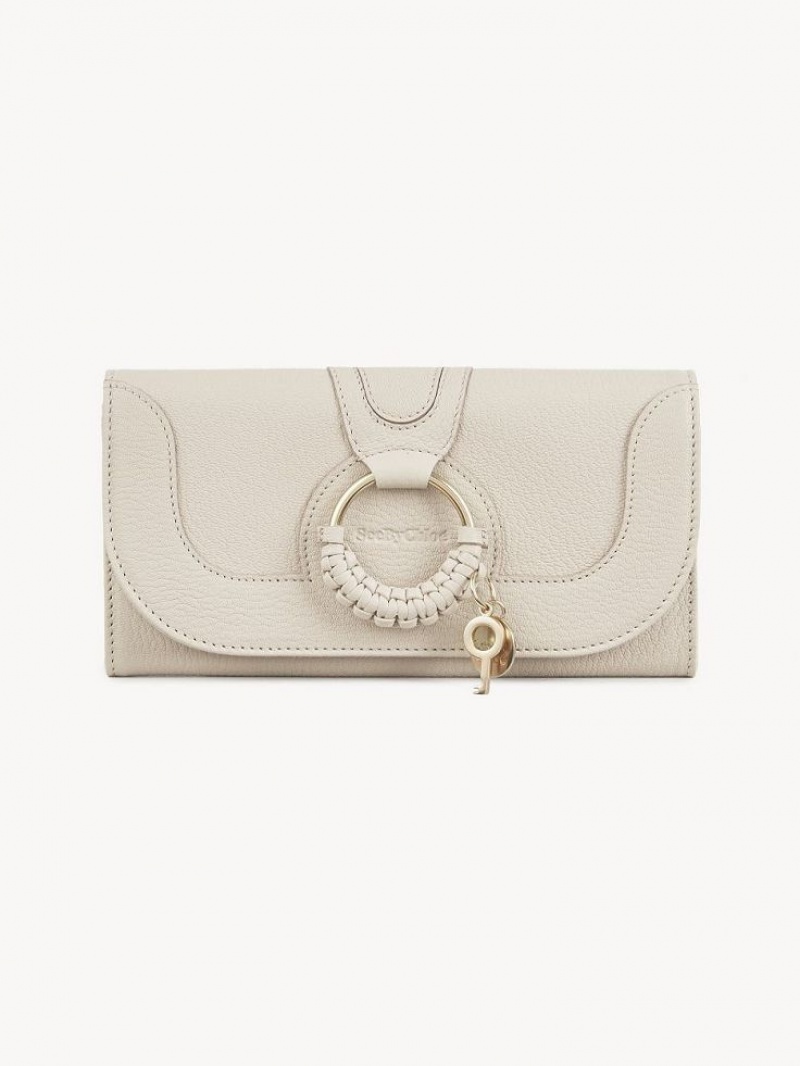 Chloe Hana Long Wallets Cement Beige | CHE-SR14923