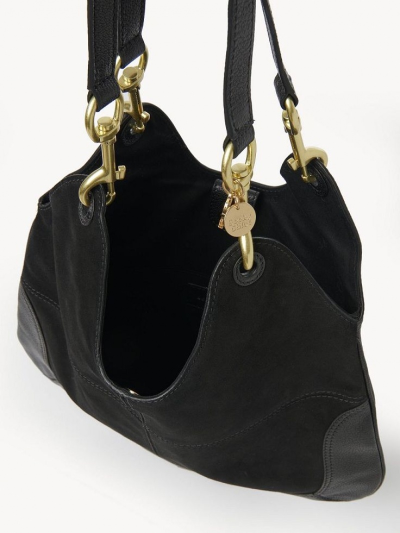 Chloe Hana Shopper Shoulder Bags Black | CHE-SR14624