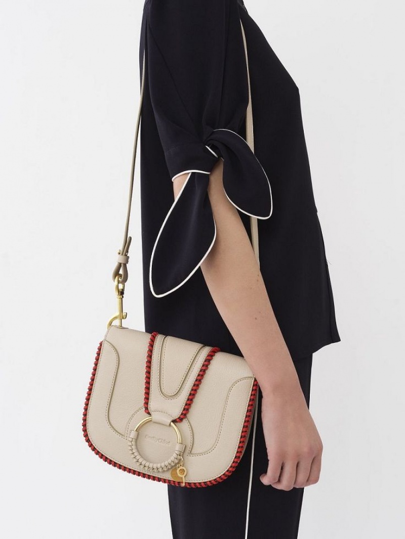 Chloe Hana Shoulder Bags Cement Beige | CHE-SR14639