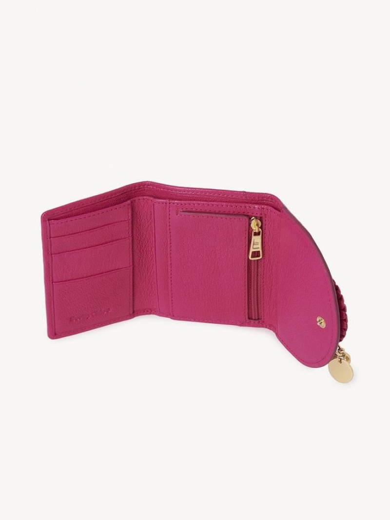 Chloe Hana Tri Fold Compact Wallets MAGNETIC PINK | CHE-SR14895