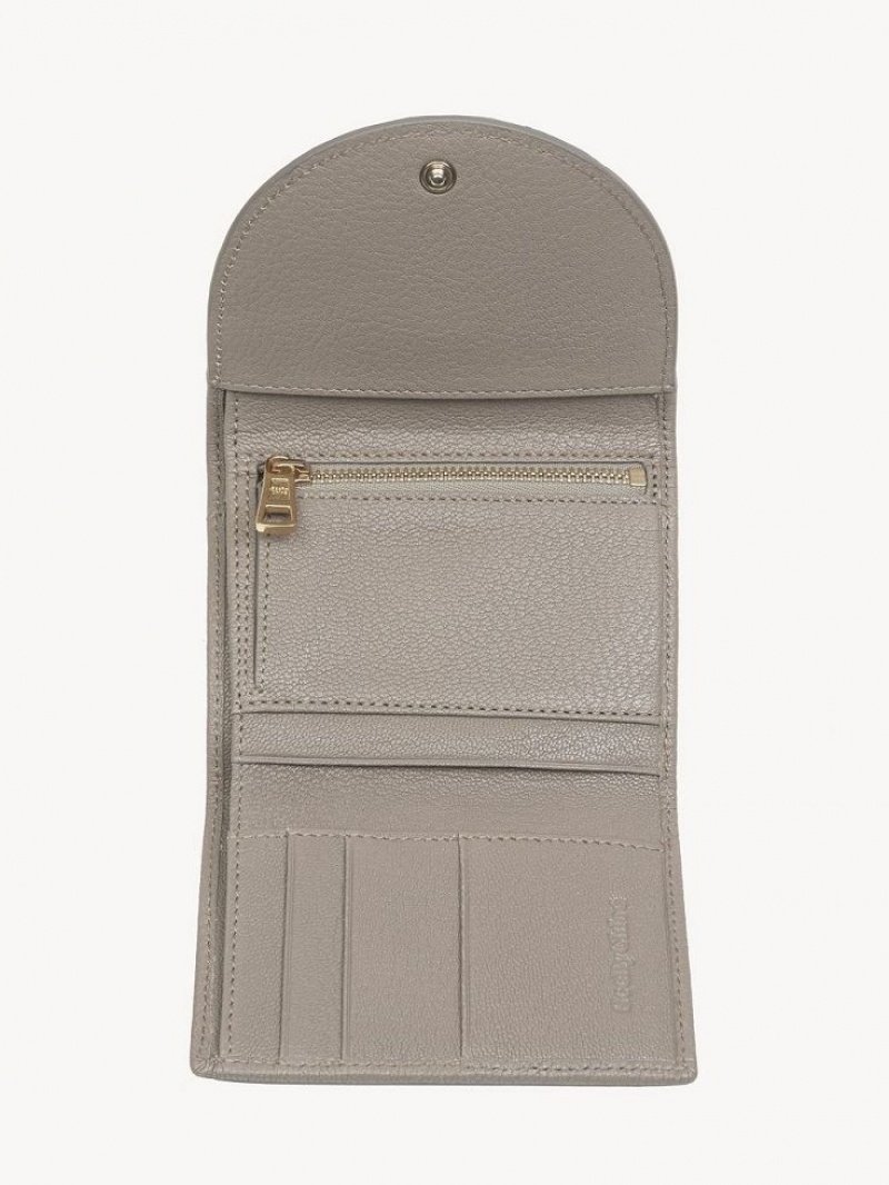 Chloe Hana Trifold Compact Wallets Motty Grey | CHE-SR14901