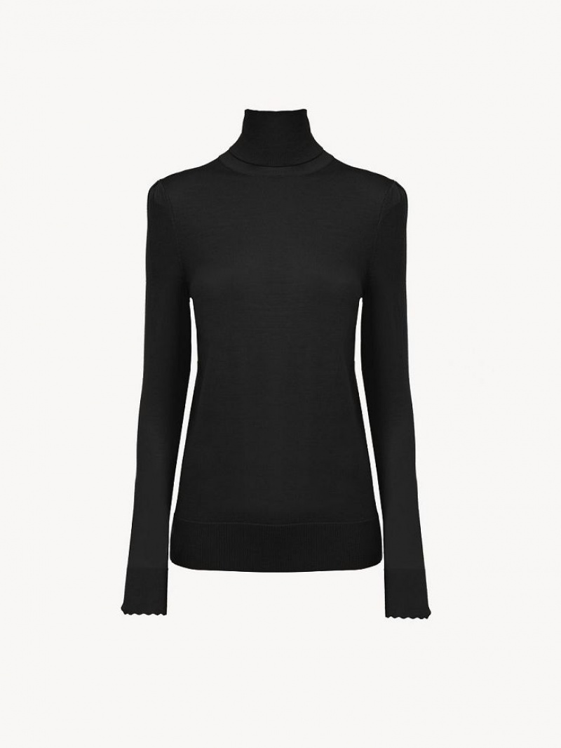 Chloe High-neck Knitwear Black | CHE-SR13925