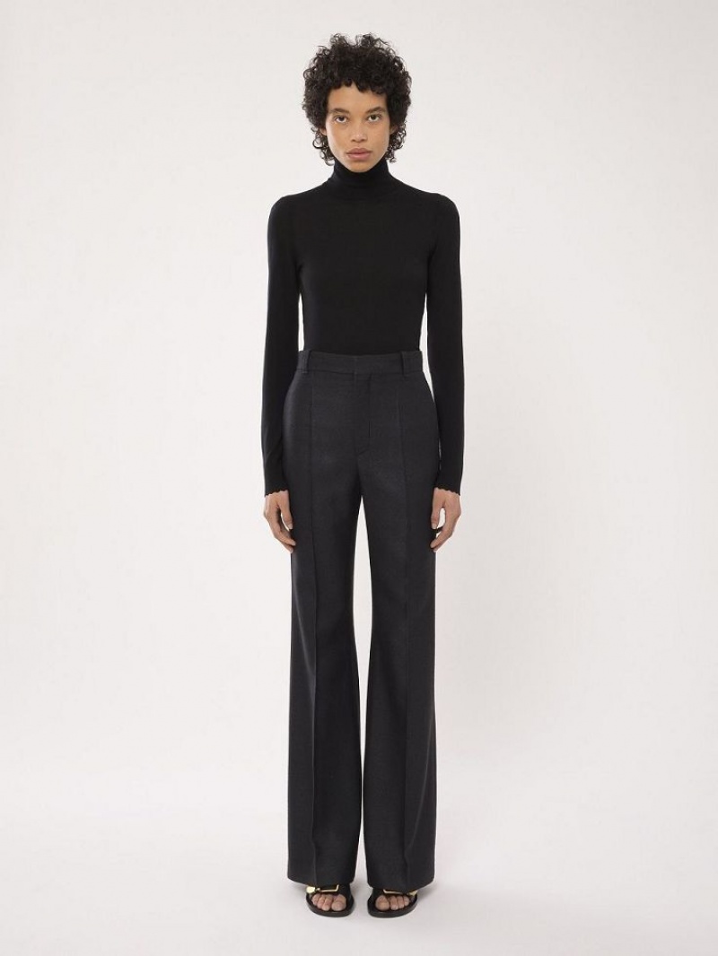 Chloe High-waisted Flare Pants Black | CHE-SR14015