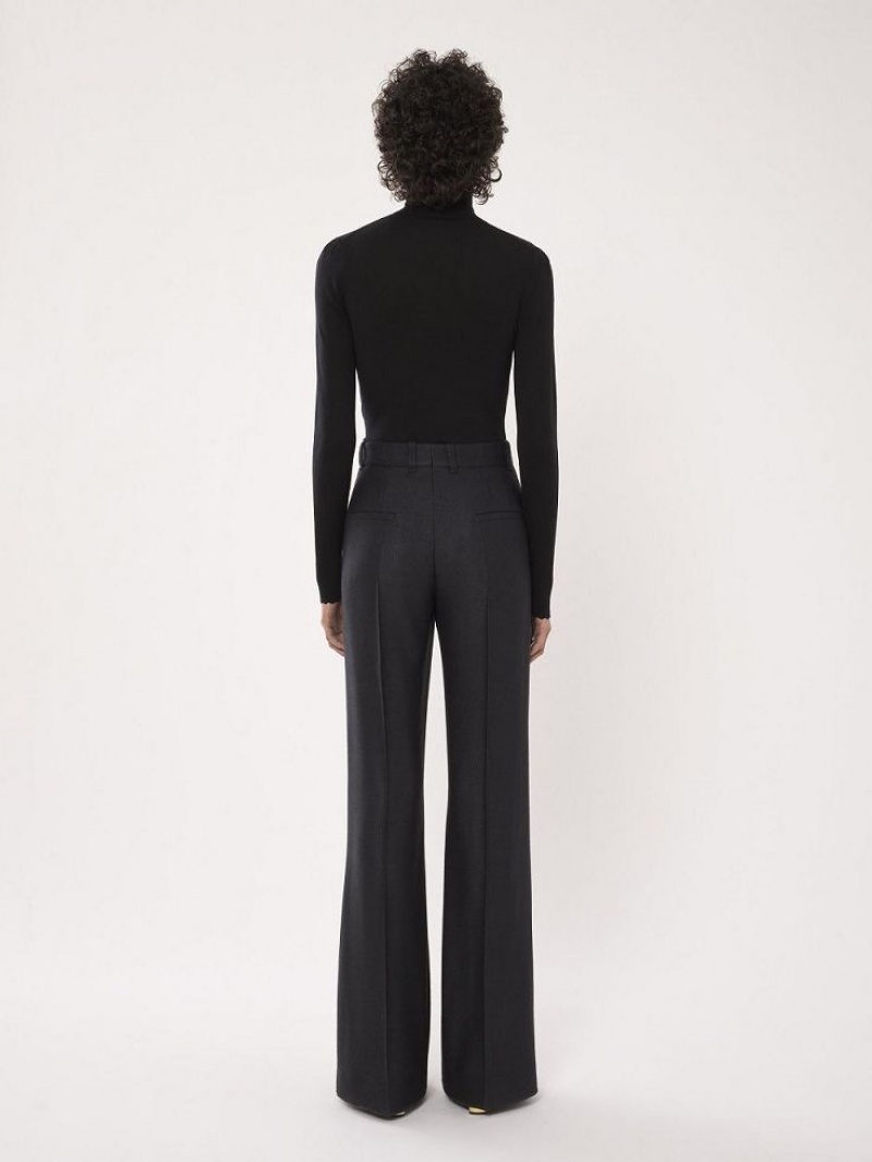 Chloe High-waisted Flare Pants Black | CHE-SR14015