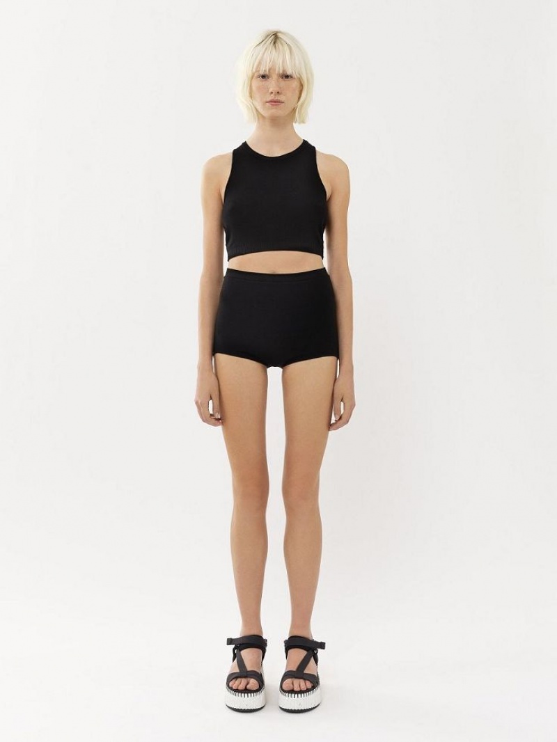 Chloe High-waisted Mini Shorts Black | CHE-SR14007