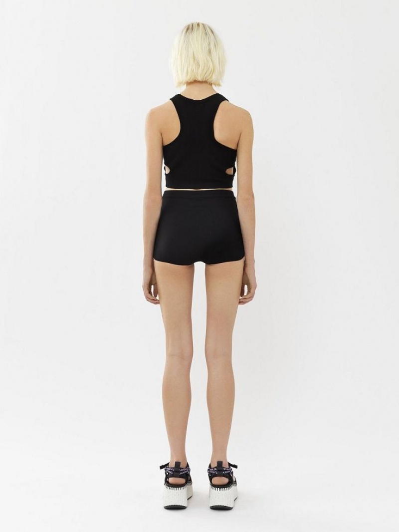 Chloe High-waisted Mini Shorts Black | CHE-SR14007