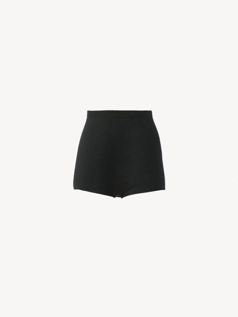 Chloe High-waisted Mini Shorts Black | CHE-SR14007