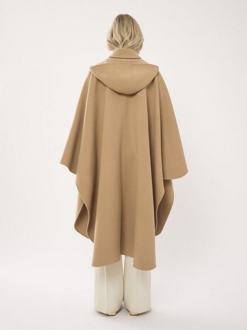 Chloe Hooded Cape Coats Pearl Beige | CHE-SR13821