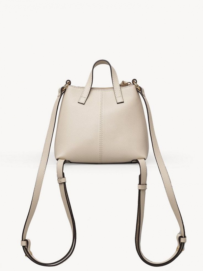 Chloe Joan Backpacks Cement Beige | CHE-SR14793