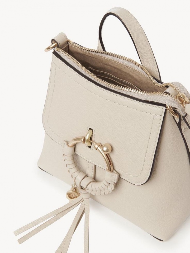 Chloe Joan Backpacks Cement Beige | CHE-SR14793