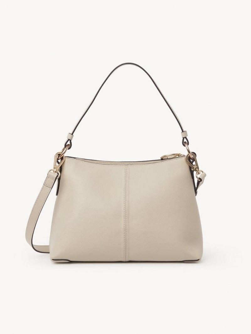 Chloe Joan Small Shoulder Bags Cement Beige | CHE-SR14681