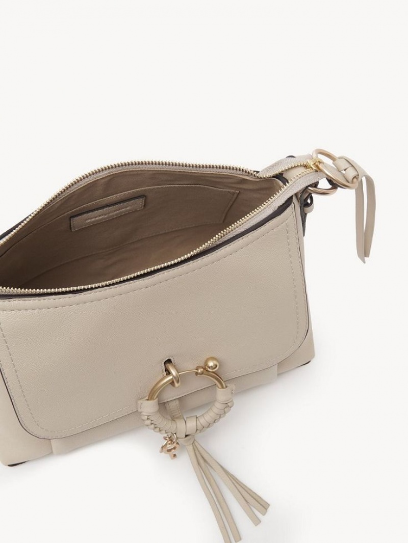 Chloe Joan Small Shoulder Bags Cement Beige | CHE-SR14681