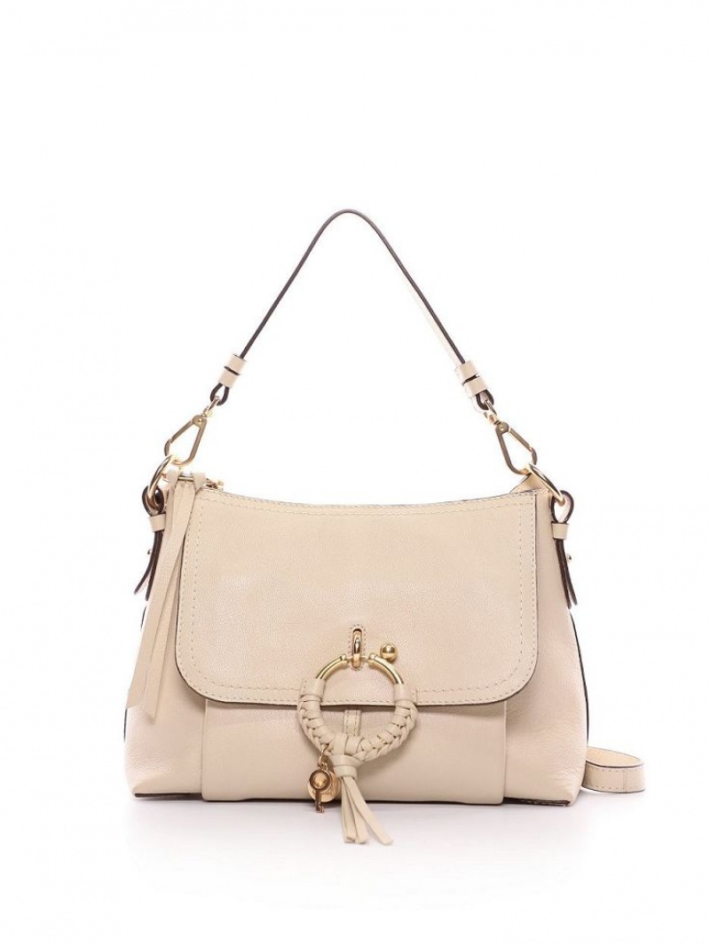 Chloe Joan Small Shoulder Bags Cement Beige | CHE-SR14681