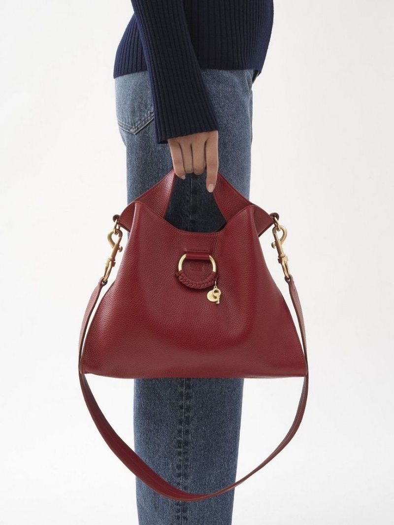 Chloe Joan Small Top Handle Shoulder Bags DREAMY RED | CHE-SR14601