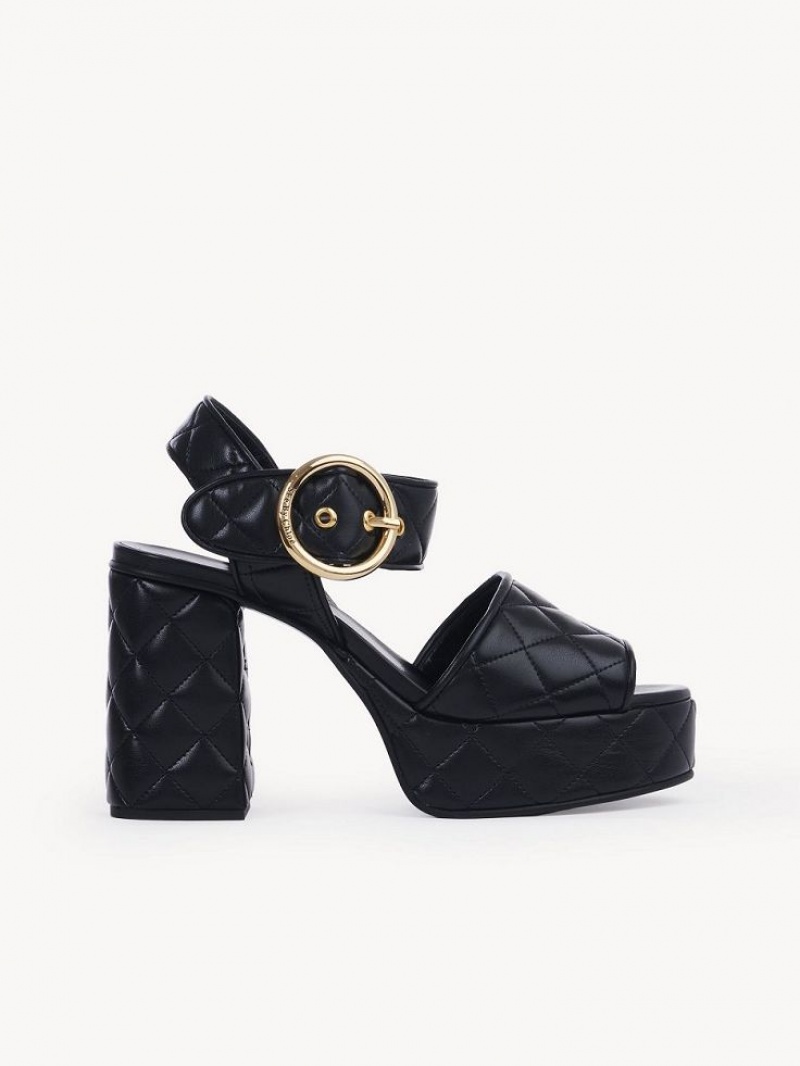 Chloe Jodie Platform Sandals Black | CHE-SR14813