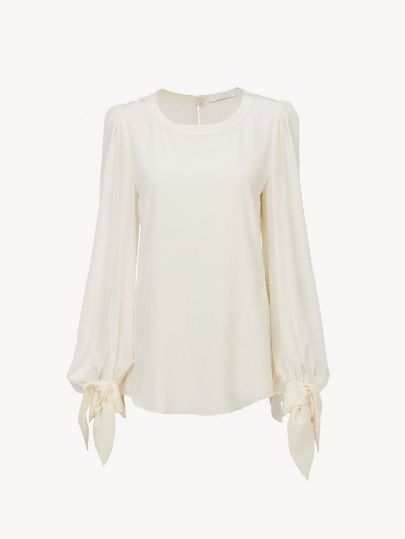 Chloe Knot-detail Tops Buttercream | CHE-SR13900