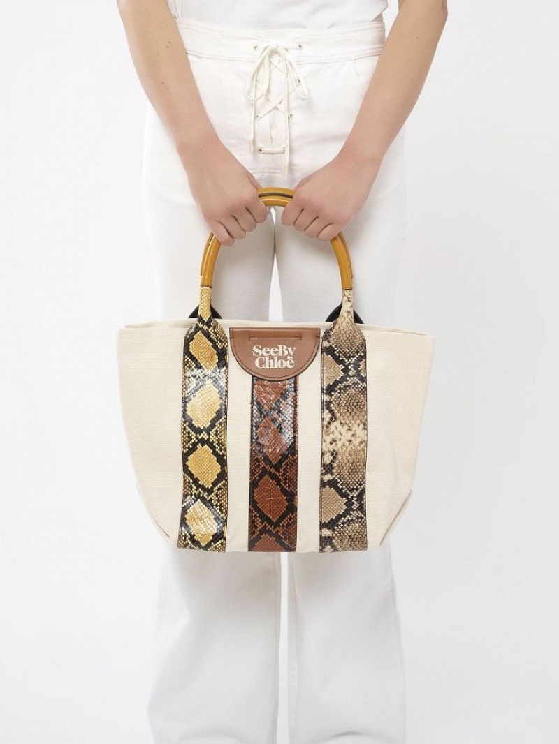 Chloe Laetizia Small Tote Bags Burning Camel | CHE-SR14700